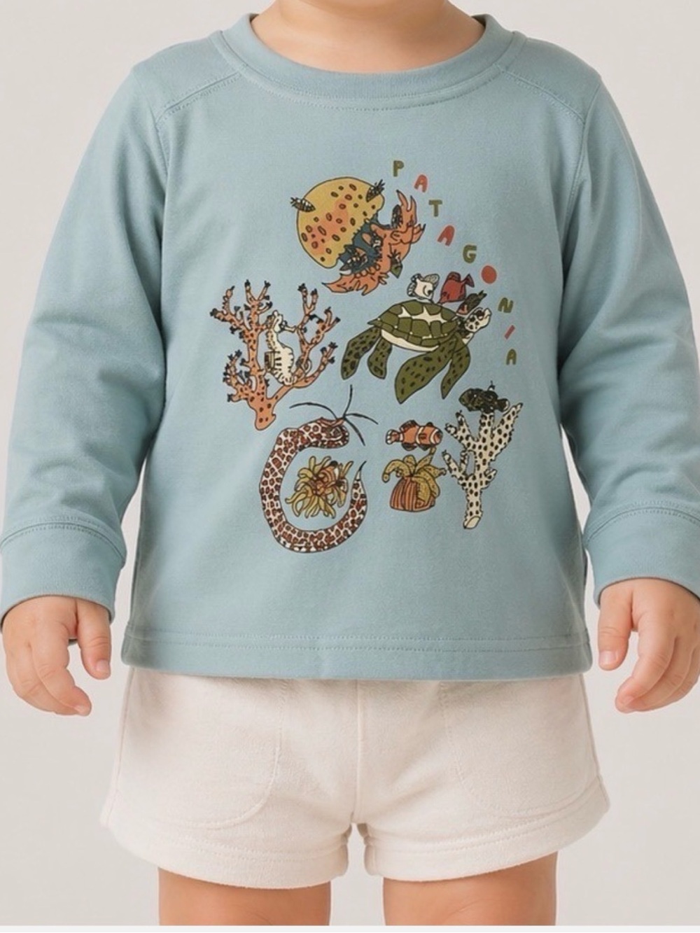 NWT Patagonia 12-18mo Capilene Cool Long-Sleeve SPF Shirt w/Sea Creature Print